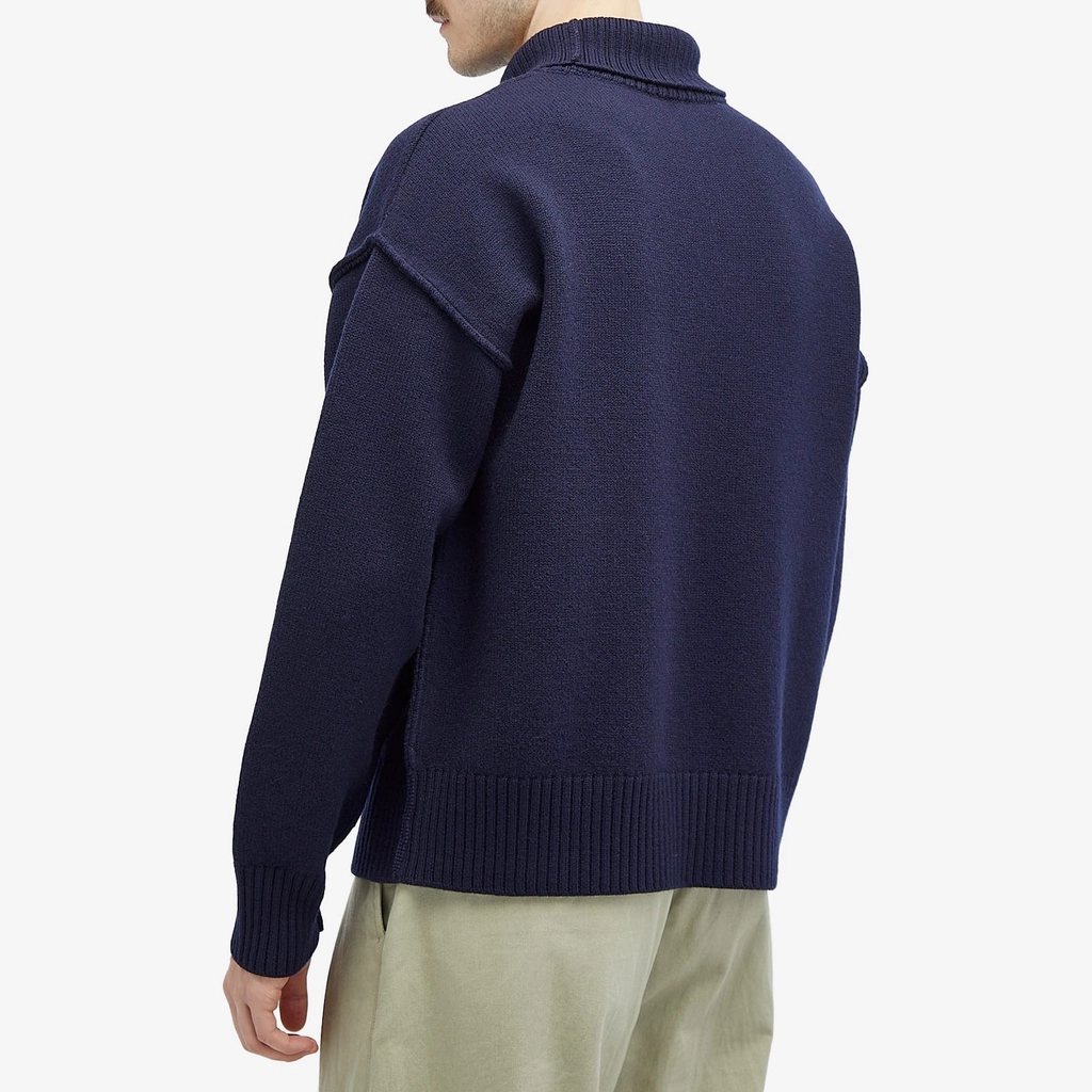 AMI Paris Men's Large A Heart Crew Neck Jumper Navy/Red